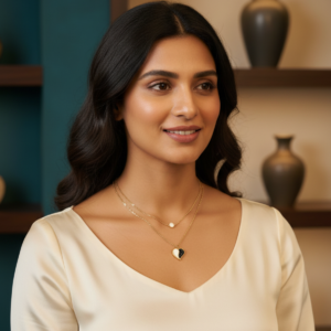Two-Layered Double Pendant Necklace