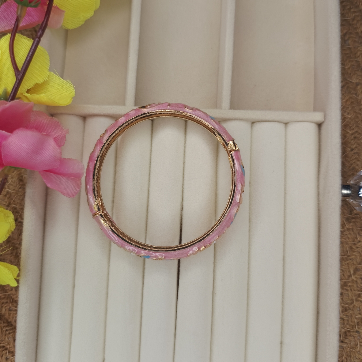 MN-A4 Pink Meenakari Kada - Image 2