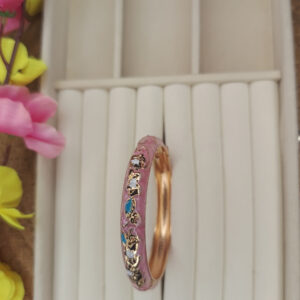 MN-A4 Pink Meenakari Kada
