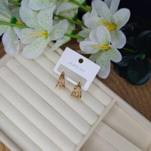 ER-A5 Gold-Toned Classic Half Hoop Earrings for Women