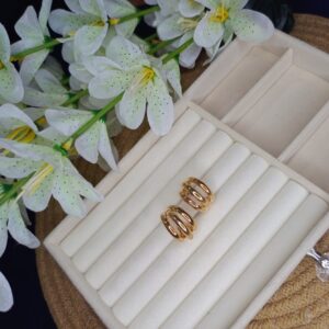 ER-A6 Gold-Toned Classic Half Hoop Earrings for Women